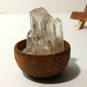 Earth White and Brown Decor Accents with Natural Crystal Display